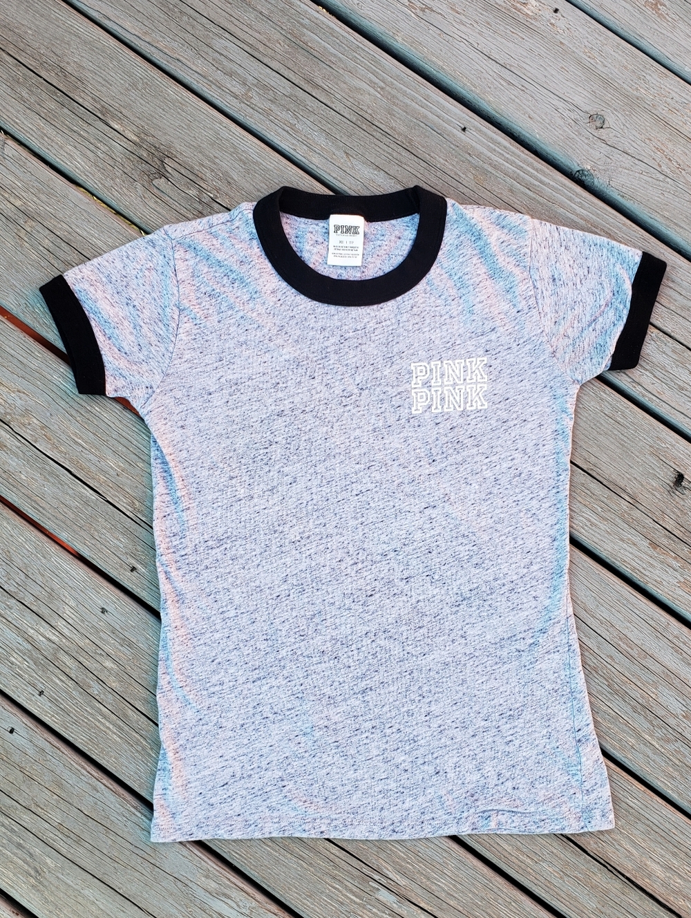 Victoria's Secret PINK Ringer Tee Shirt Size X-small
